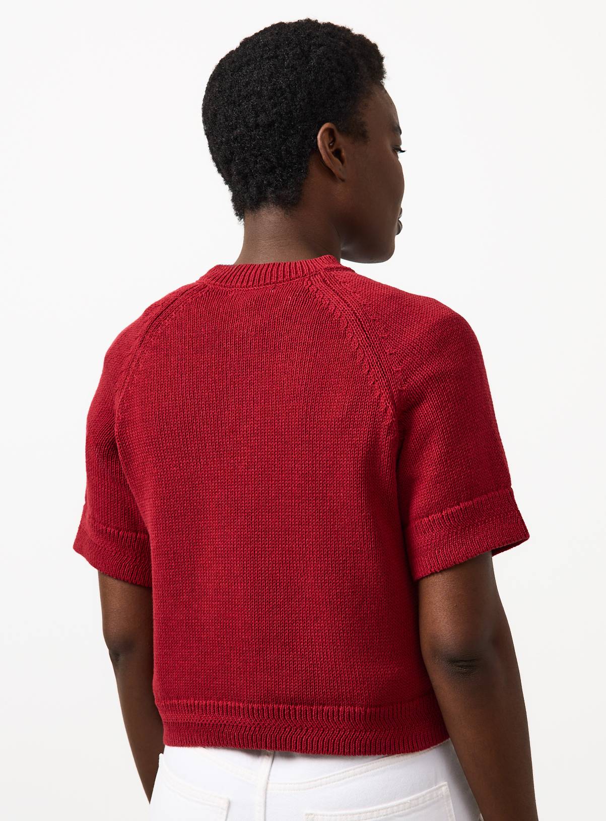 Red Boxy Fit Raglan Short Sleeve Cardigan XL - Image 4