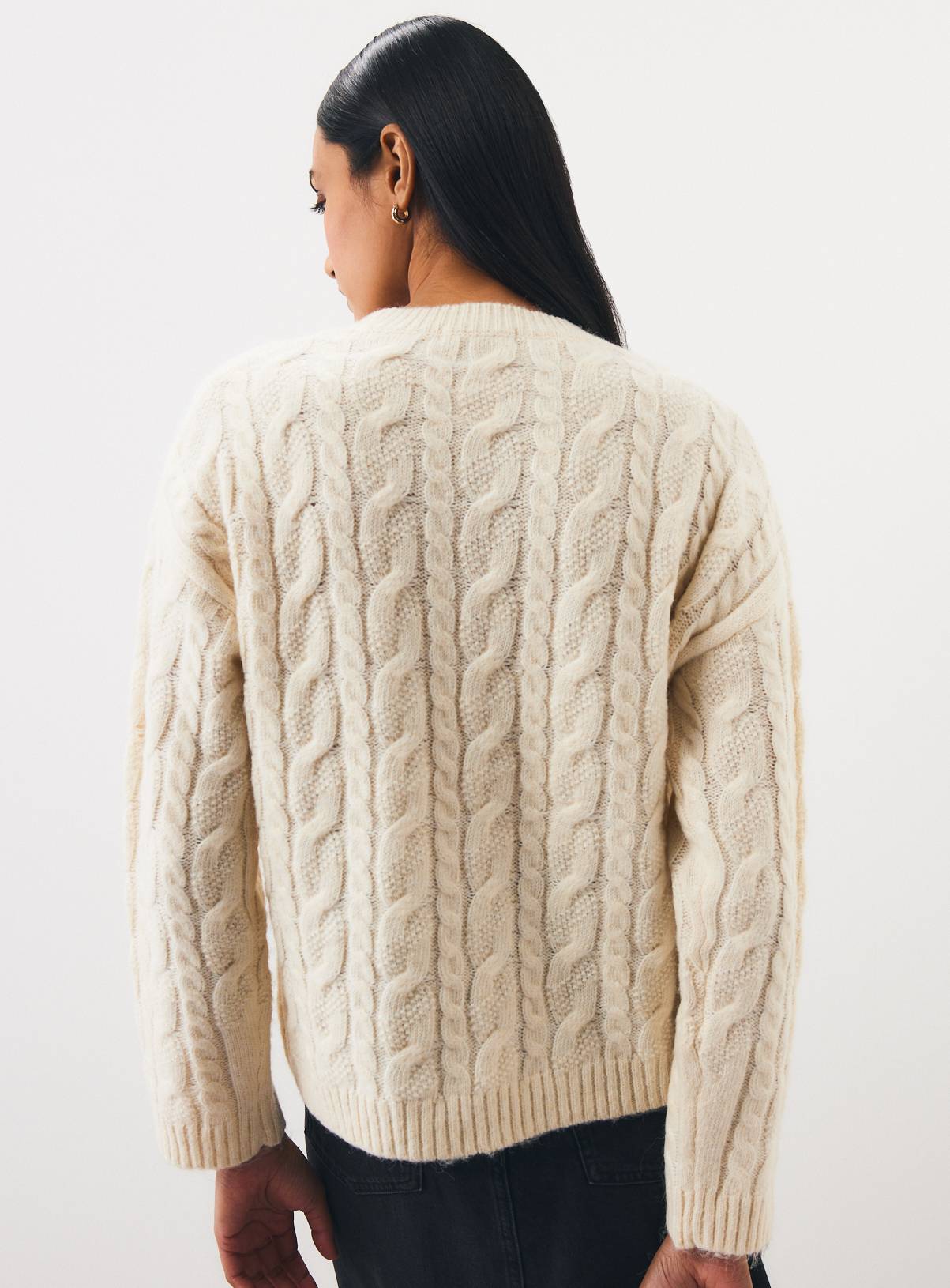 Happy Holidays Cable Knit Christmas Jumper L - Image 4