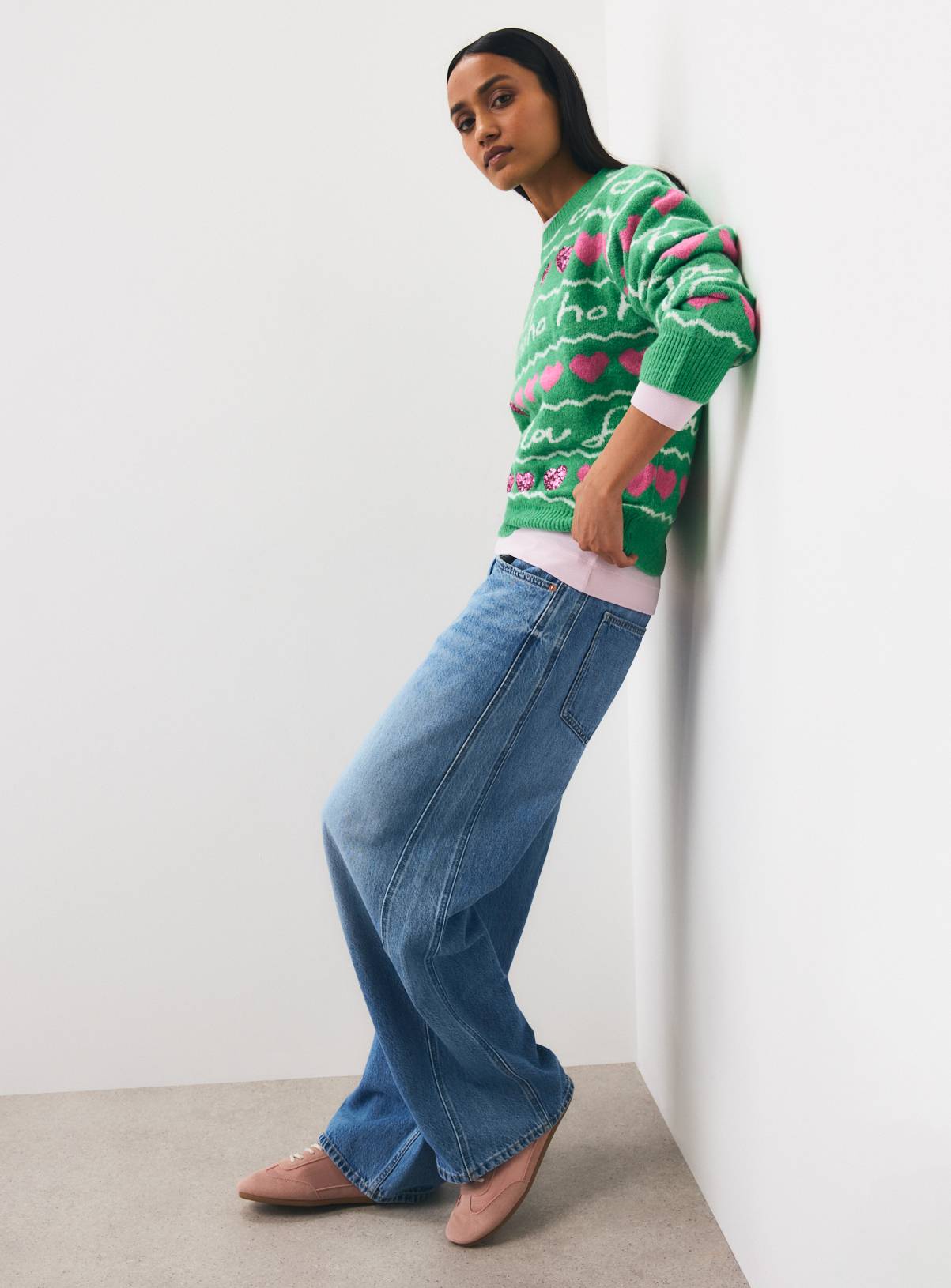 Family Matching Christmas Wrapping Paper Jumper L - Image 2