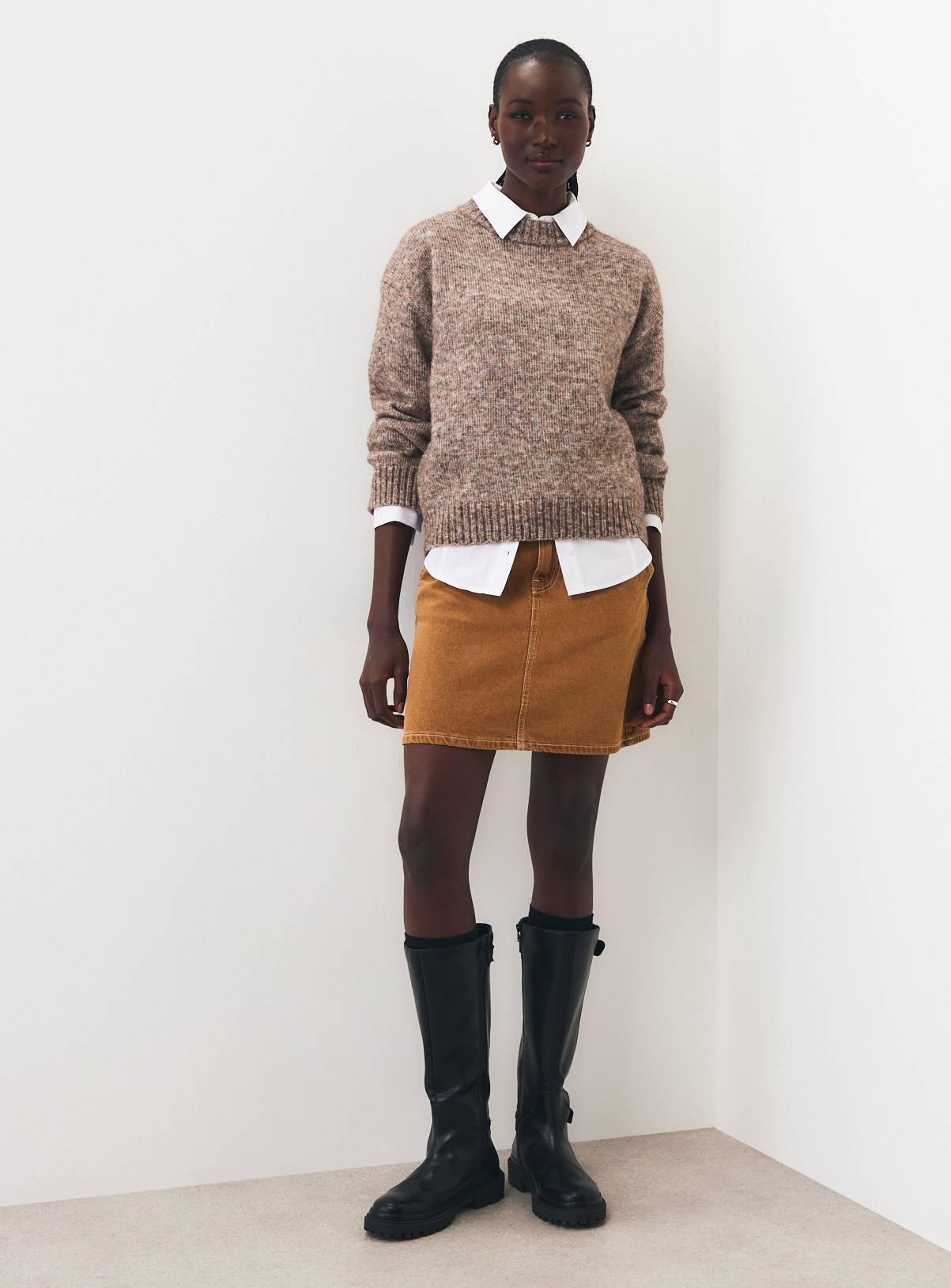 Brown Nordic-Style Crewneck Jumper XL - Image 2