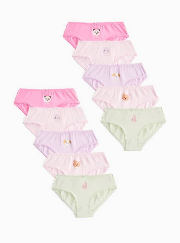 Pink & Green Animal Print Briefs 10 Pack 3-4 years