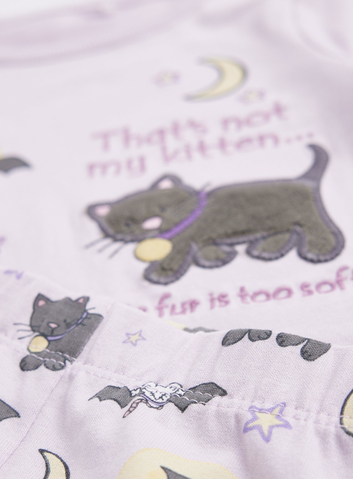 Halloween That's Not My... Kitten Cotton Lilac Pyjama Set 3-6 months - Image 2 thumbnail