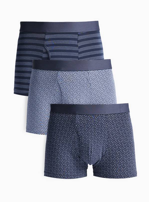Blue Mosaic Print Trunks 3 Pack XL