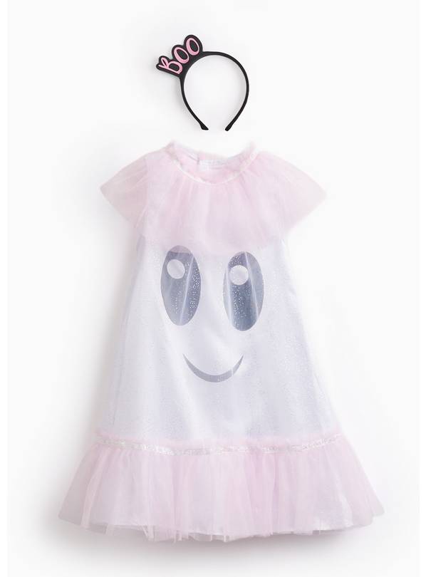 White Tulle Ghost Sleeveless Fancy Dress Costume 9-12 months