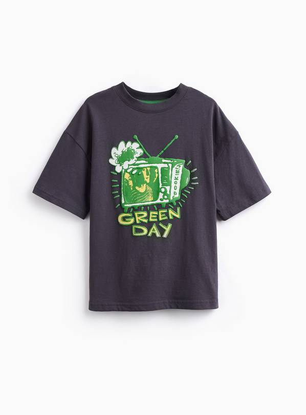 Grey Green Day Graphic T-Shirt 13 years