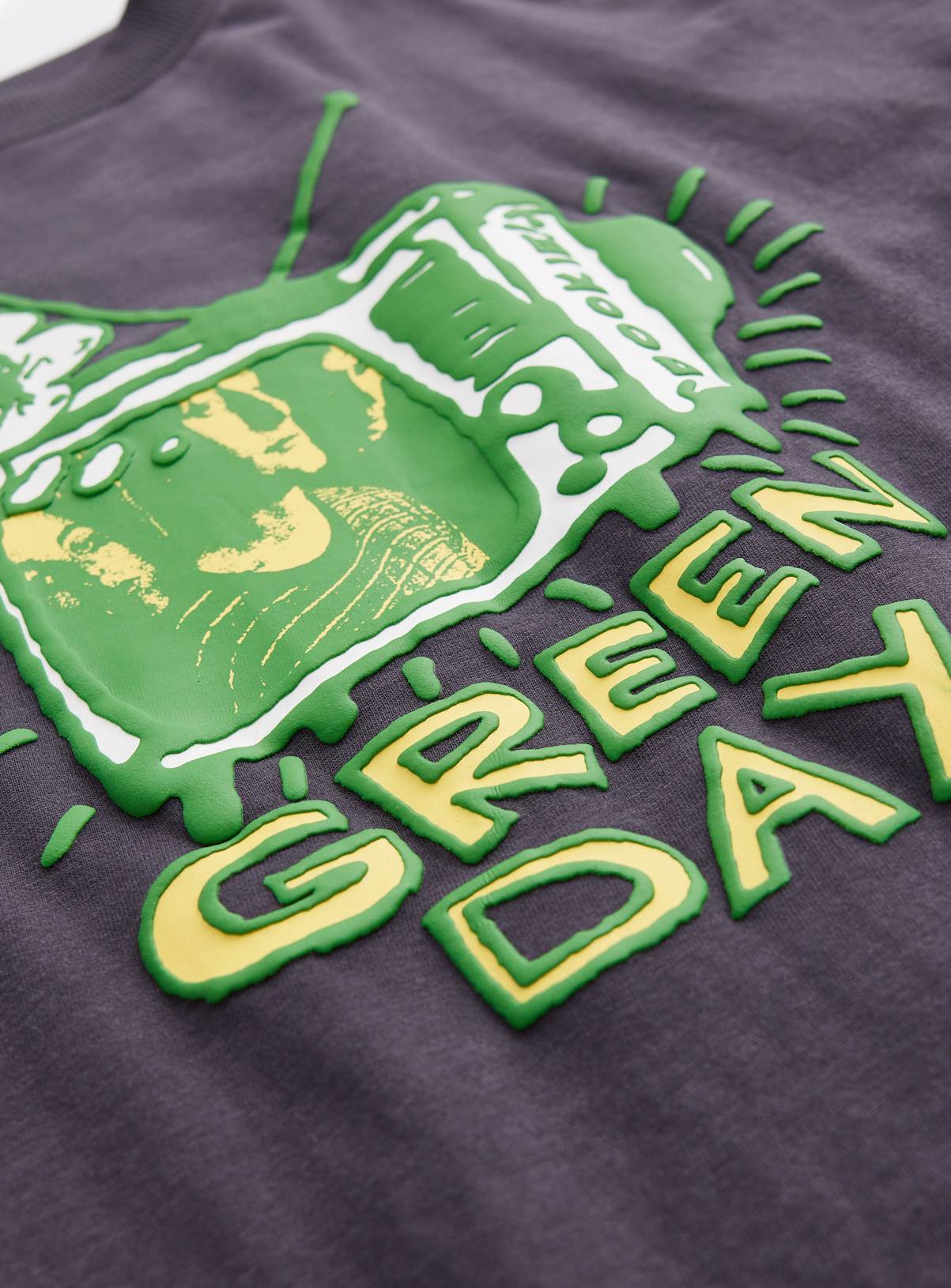 Grey Green Day Graphic T-Shirt 9 years - Image 2