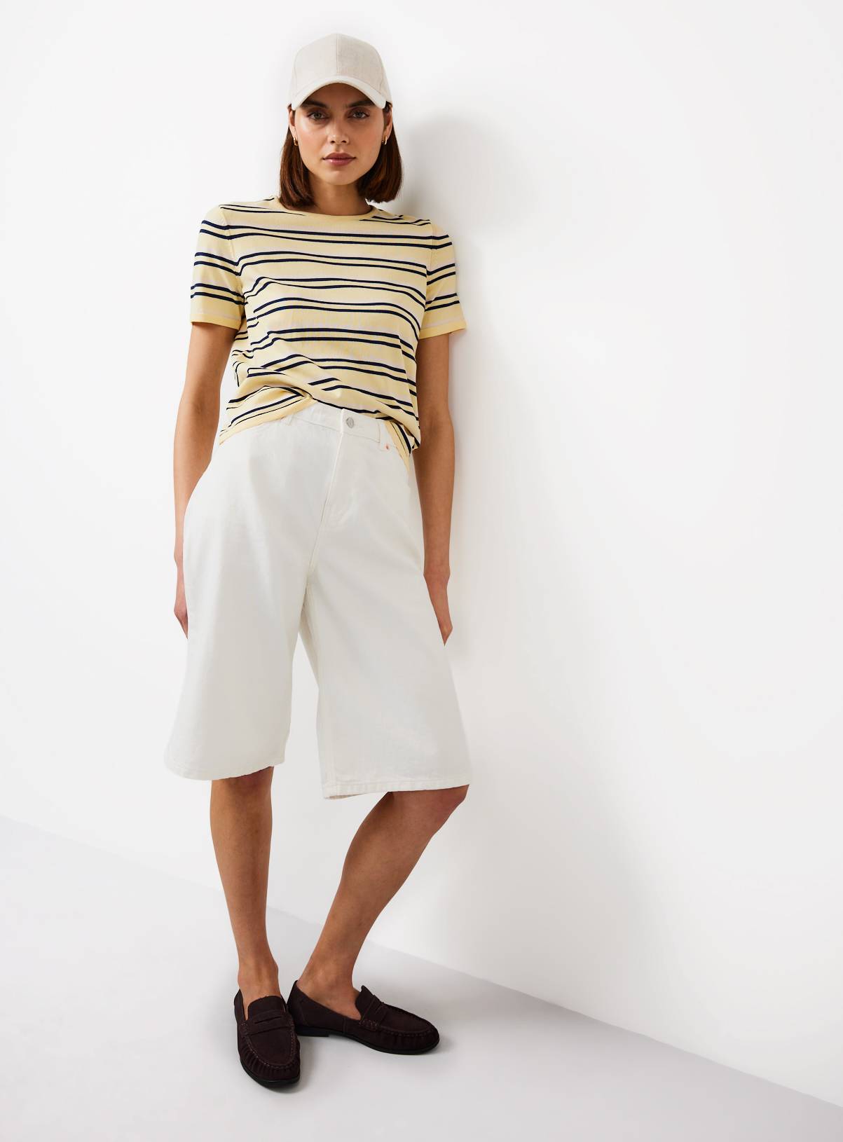 Yellow Stripe Knitted T-Shirt S - Image 2