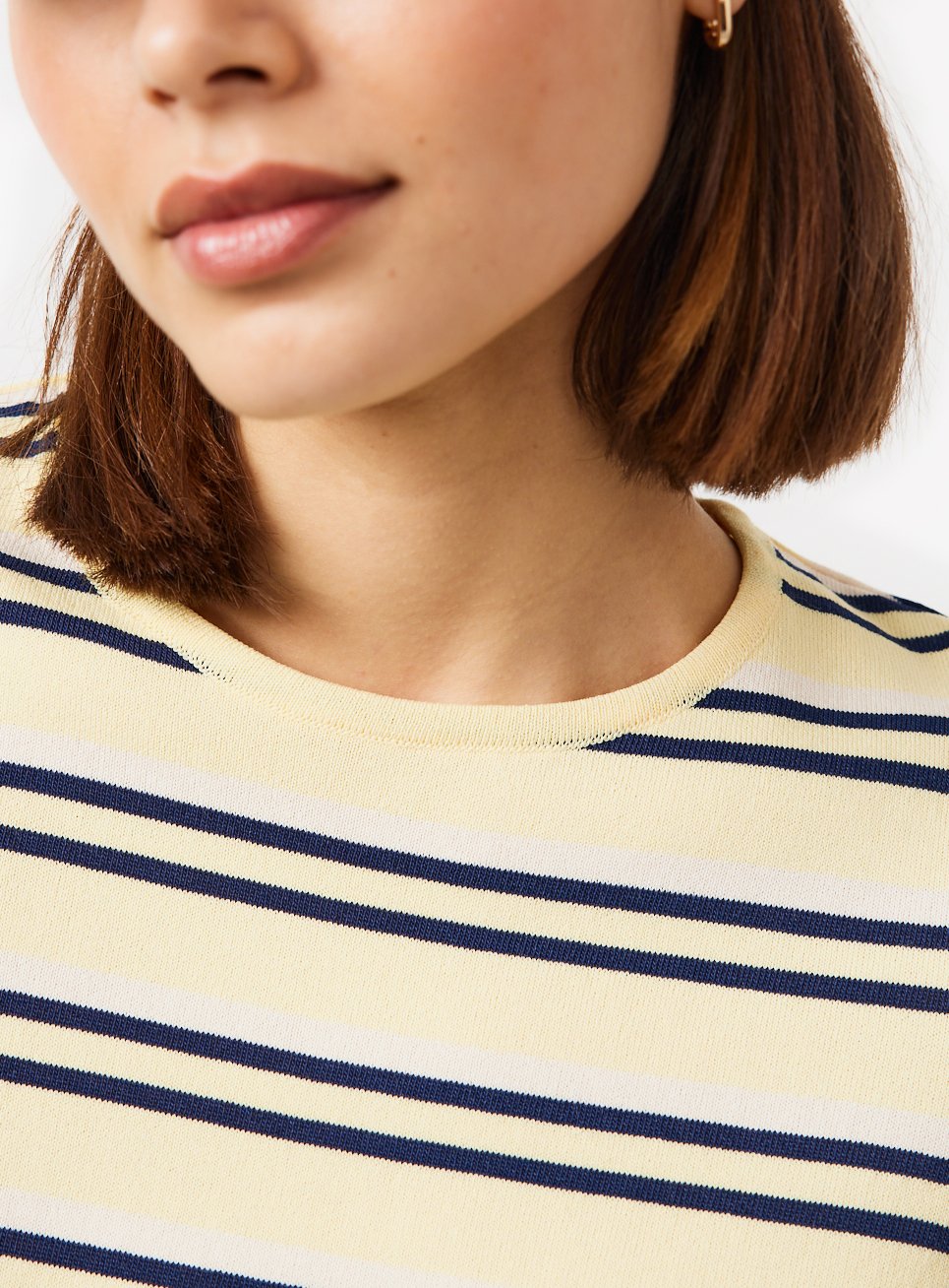 Yellow Stripe Knitted T-Shirt S - Image 3 thumbnail