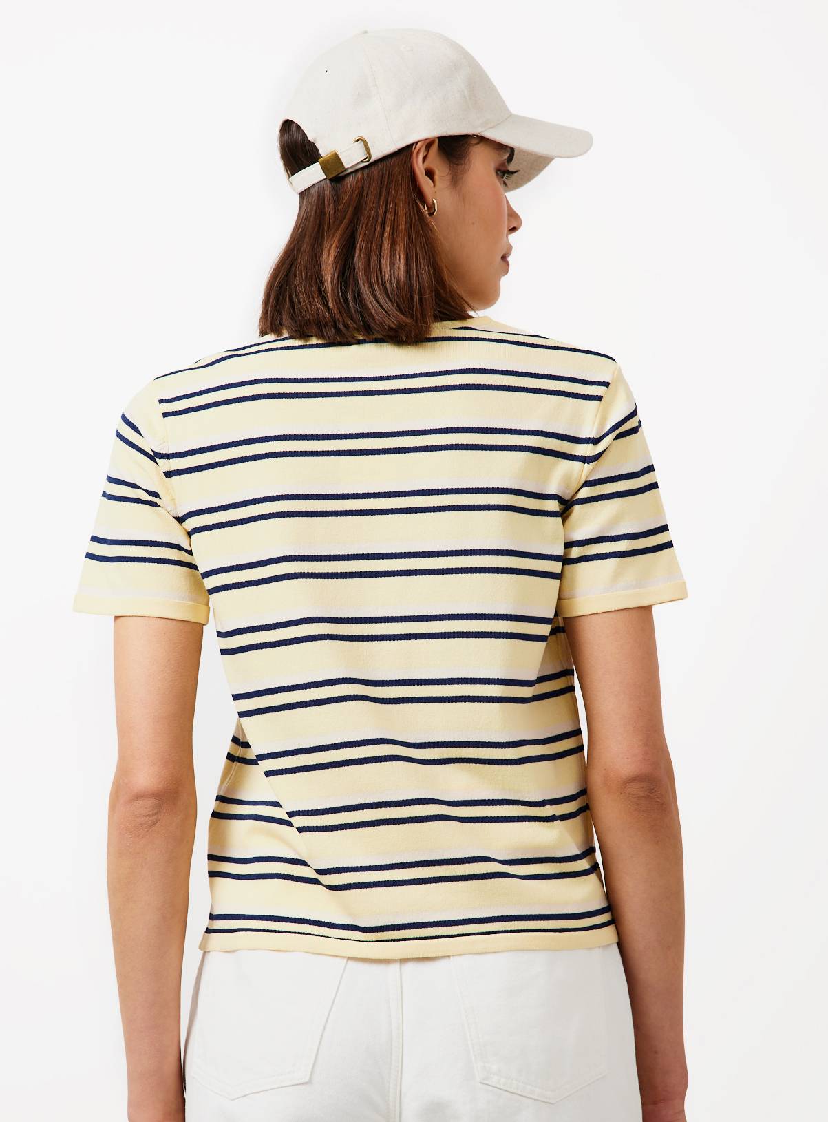 Yellow Stripe Knitted T-Shirt S - Image 4