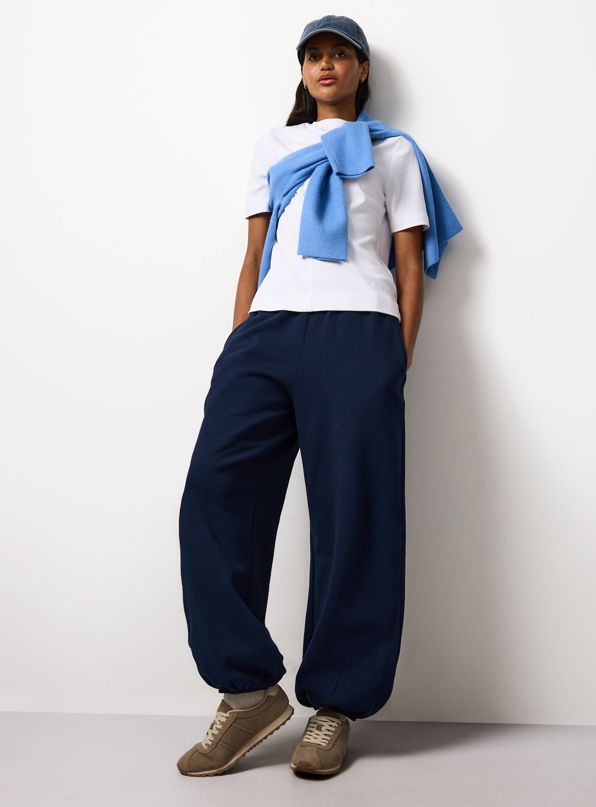 Navy Pure Cotton Balloon Co-ord Joggers S - Image 1 thumbnail