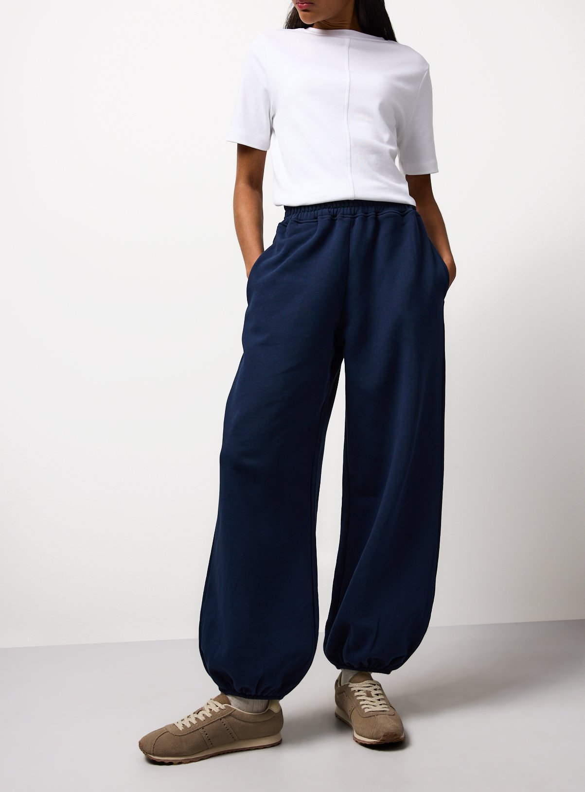 Navy Pure Cotton Balloon Co-ord Joggers S - Image 3 thumbnail