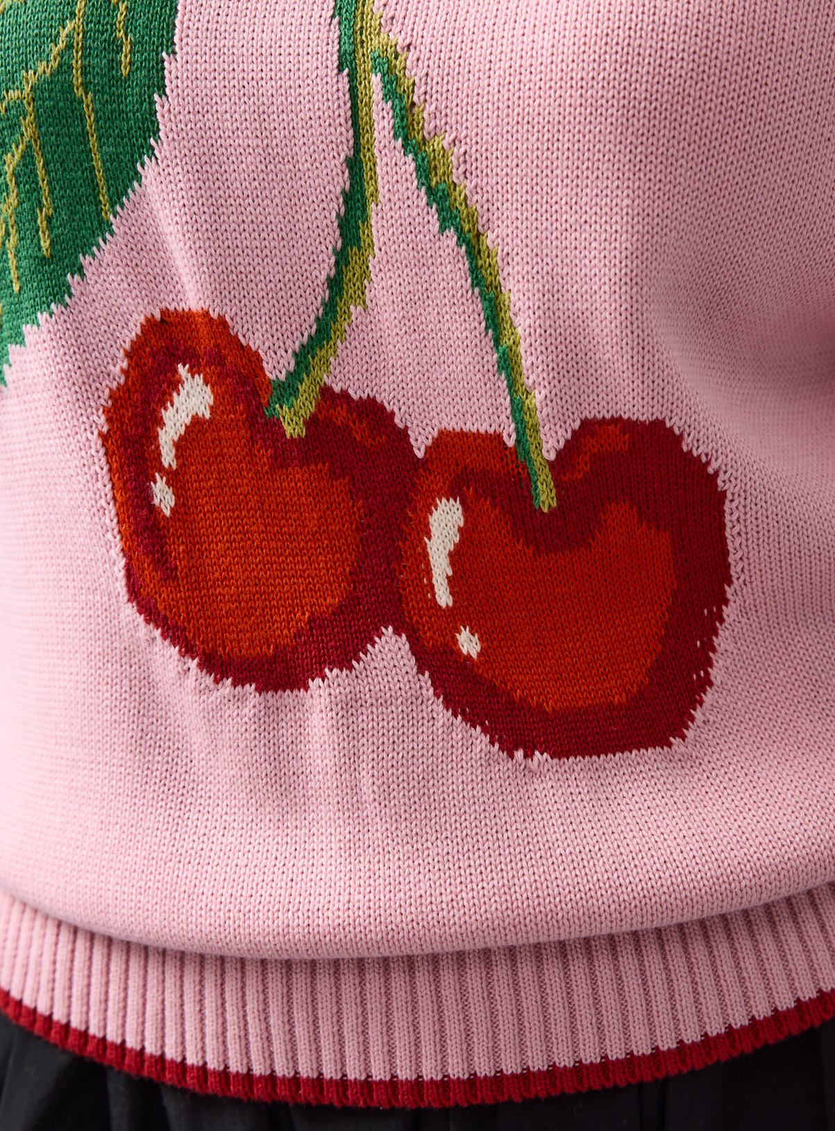 Pink Cherry Graphic Knitted T-Shirt XS - Image 3 thumbnail