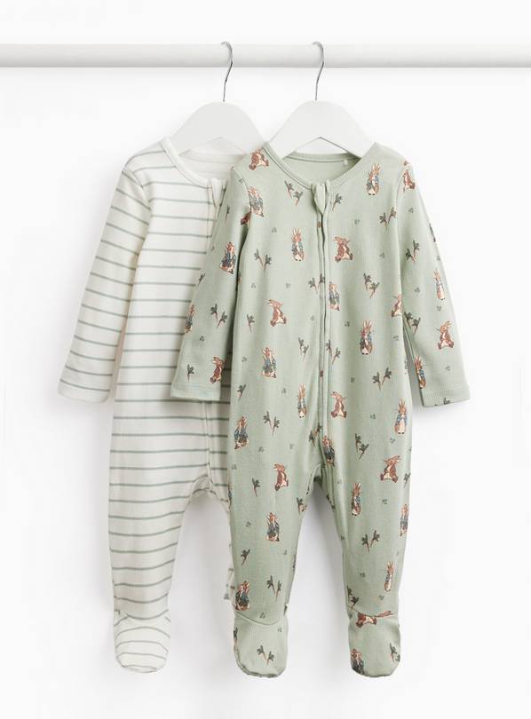 Peter Rabbit Print Sleepsuits 2 Pack 12-18 months