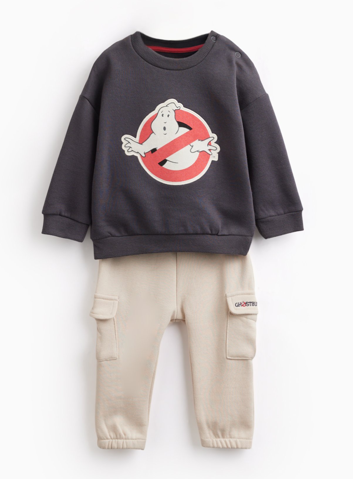 Black Halloween Ghostbusters Graphic Sweatshirt & Trousers Set 6-9 months - Image 1 thumbnail