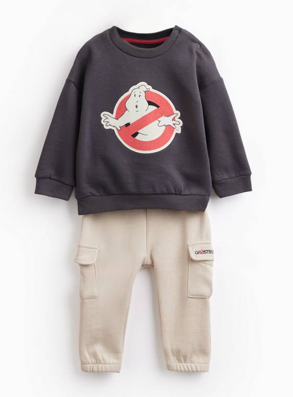 Black Halloween Ghostbusters Graphic Sweatshirt & Trousers Set 9-12 months