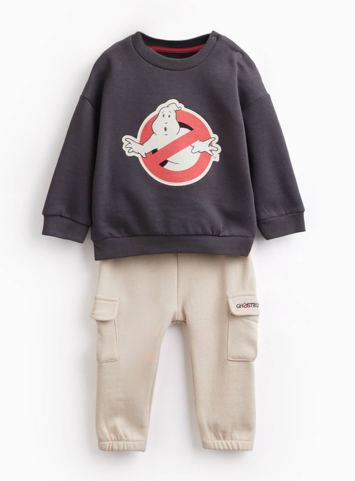 Black Halloween Ghostbusters Graphic Sweatshirt & Trousers Set 6-9 months - Image 1