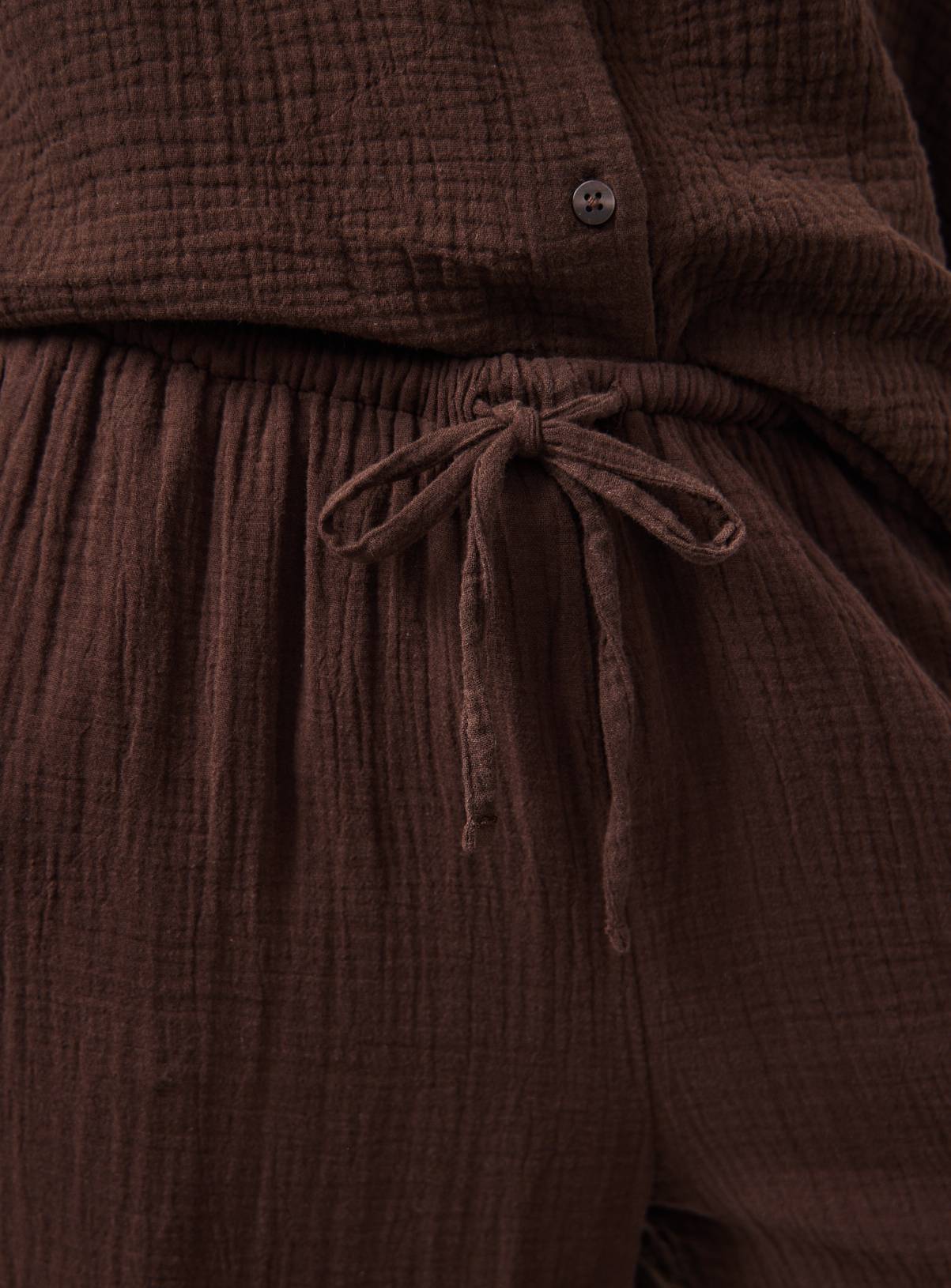 Brown Double Cloth Wide Leg Trousers 12 - Image 3