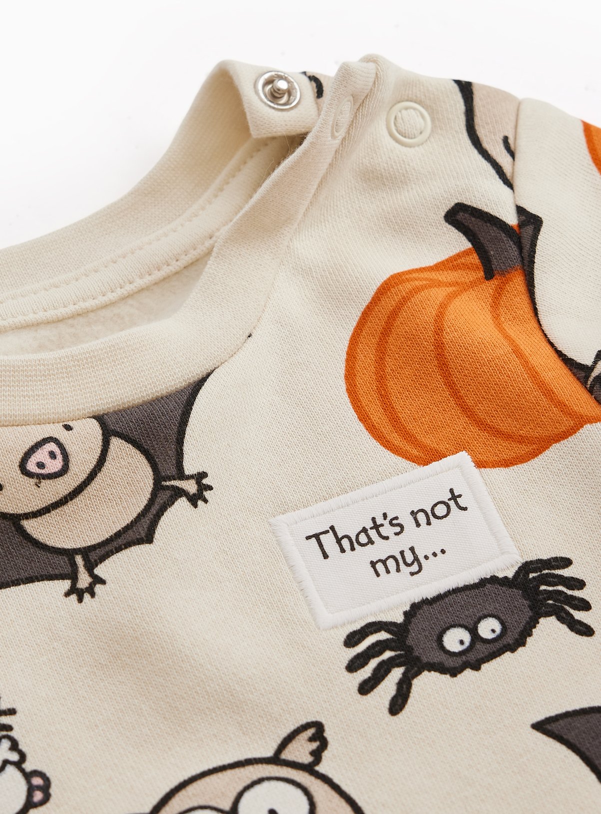Cream Halloween Pumpkin Print Romper 3-6 months - Image 2 thumbnail