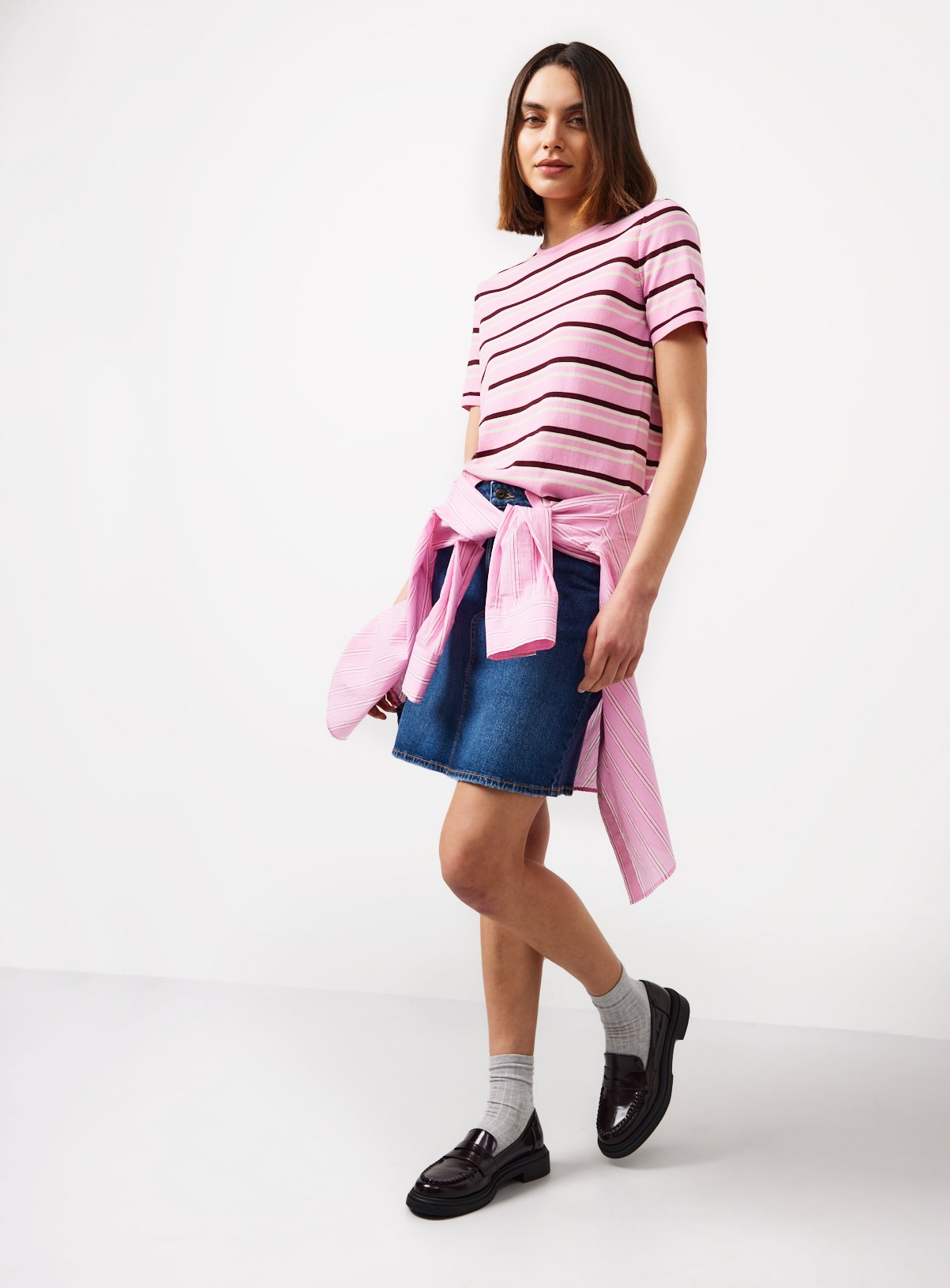 Pink Stripe Knitted T-Shirt XL - Image 2 thumbnail