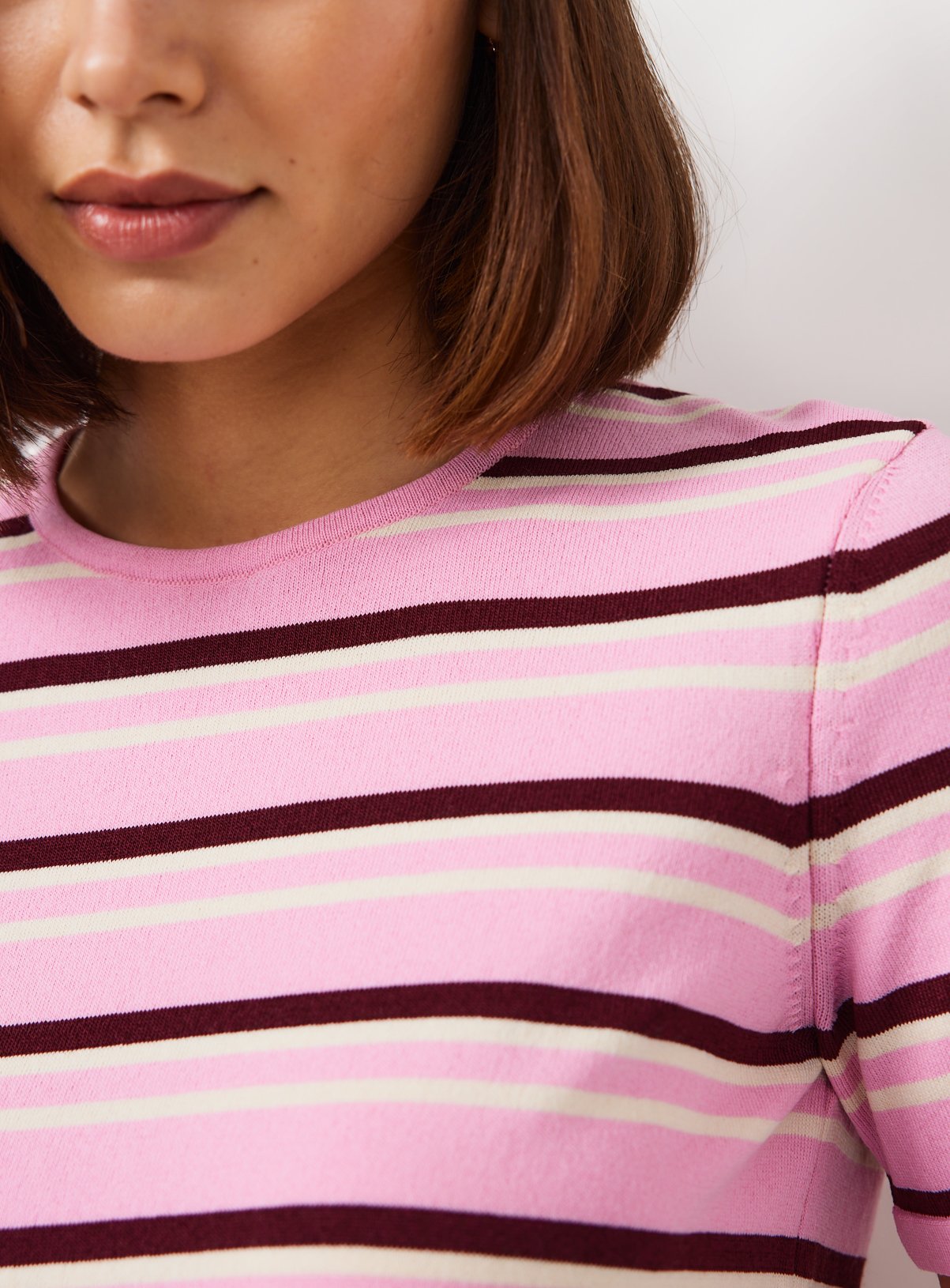 Pink Stripe Knitted T-Shirt XL - Image 3 thumbnail