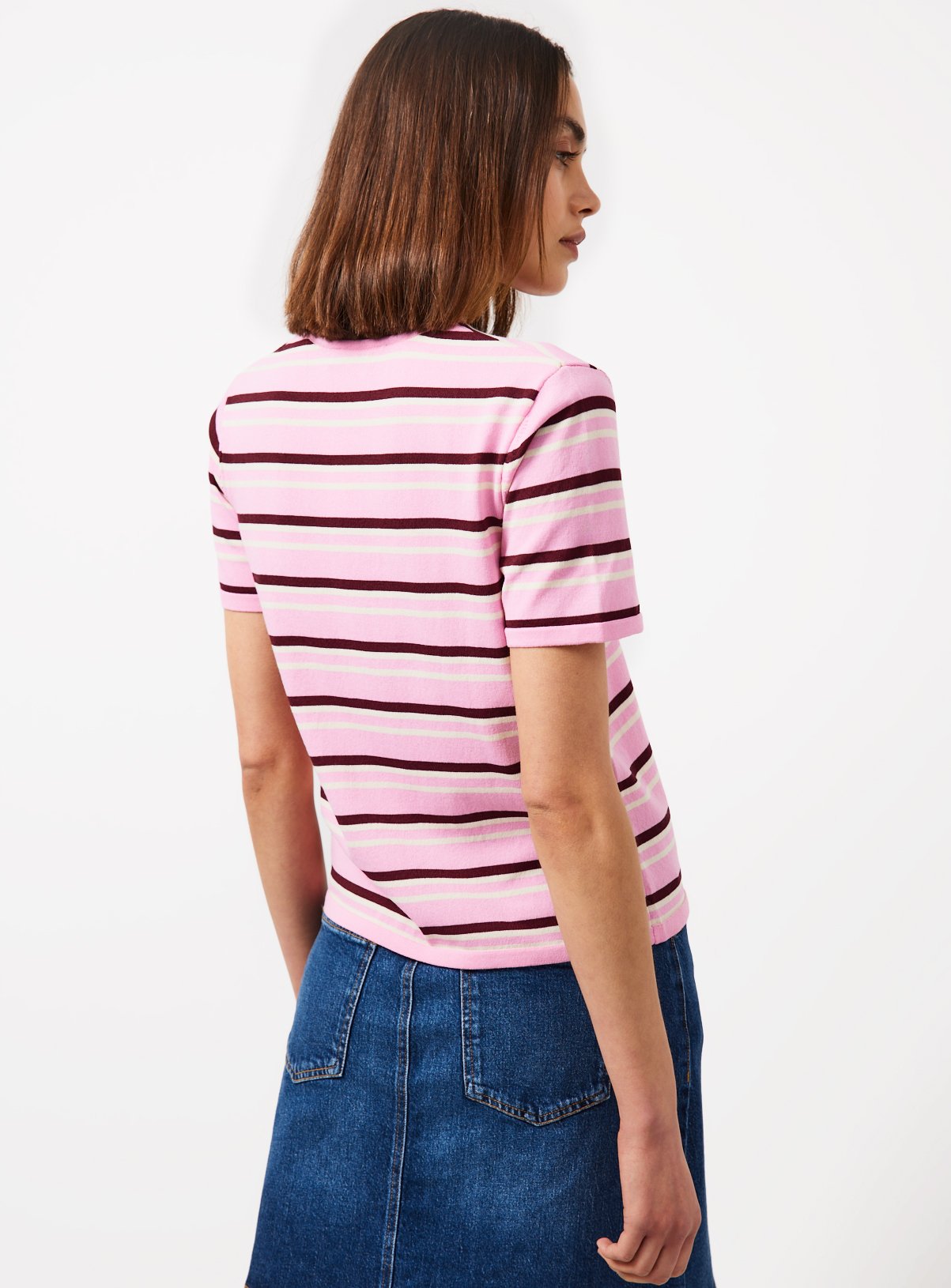 Pink Stripe Knitted T-Shirt XL - Image 4 thumbnail