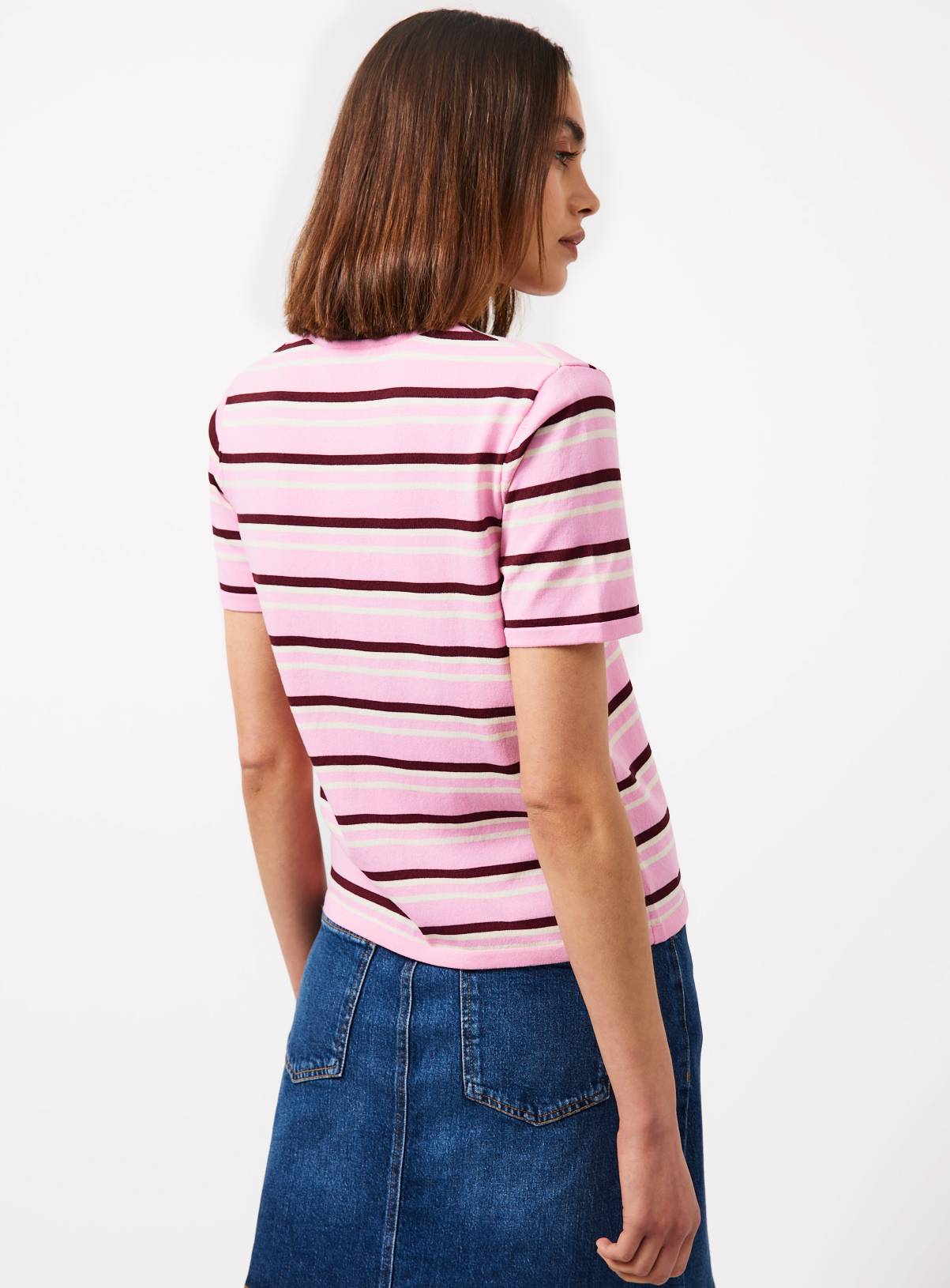 Pink Stripe Knitted T-Shirt XL - Image 4