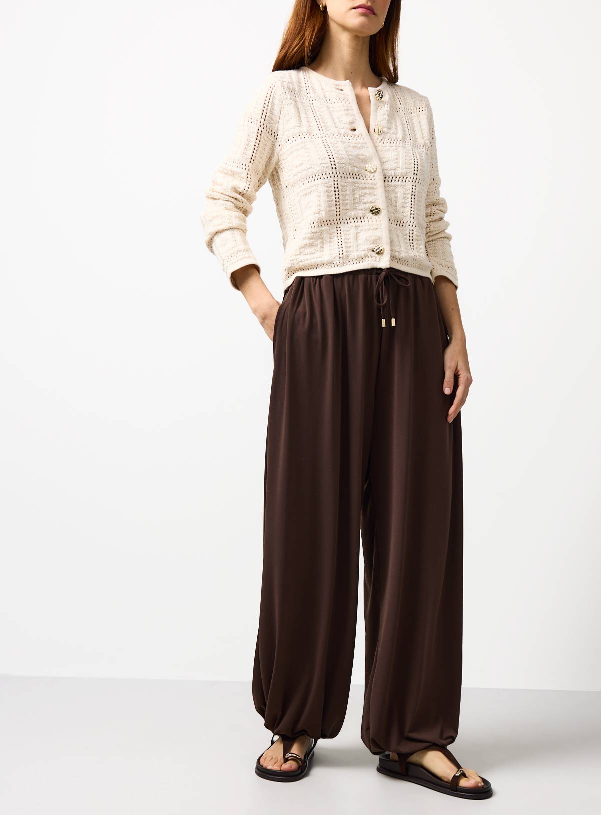 Brown Balloon Fit Jersey Trousers 22 - Image 1