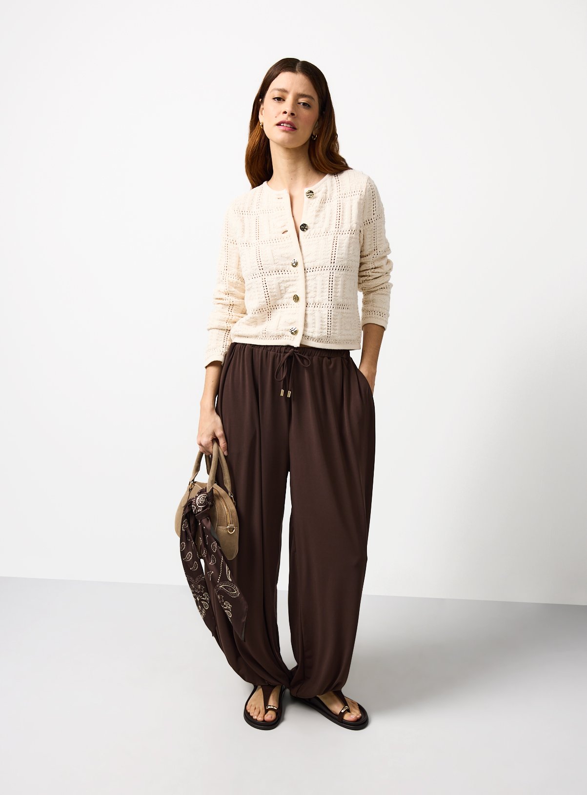 Brown Balloon Fit Jersey Trousers 22 - Image 2 thumbnail