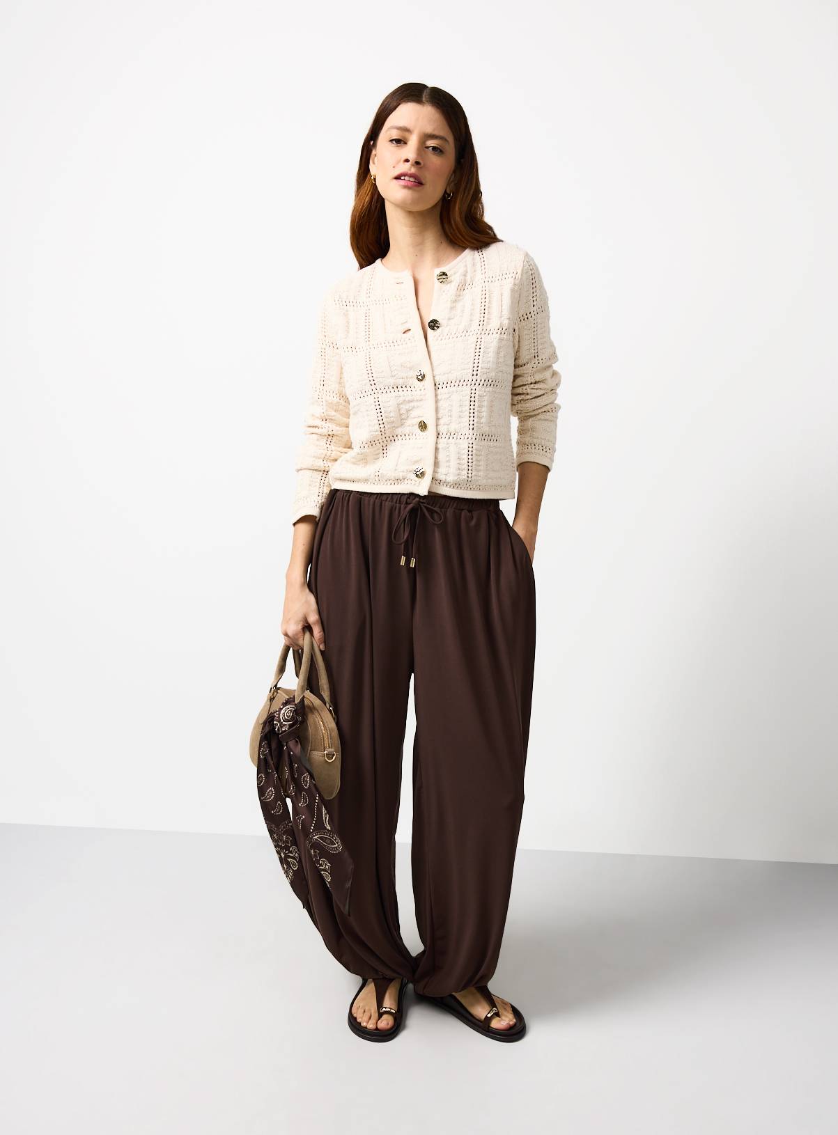 Brown Balloon Fit Jersey Trousers 22 - Image 2