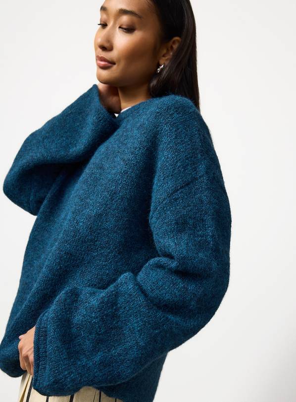 Teal Crew Neck Knitted Jumper M