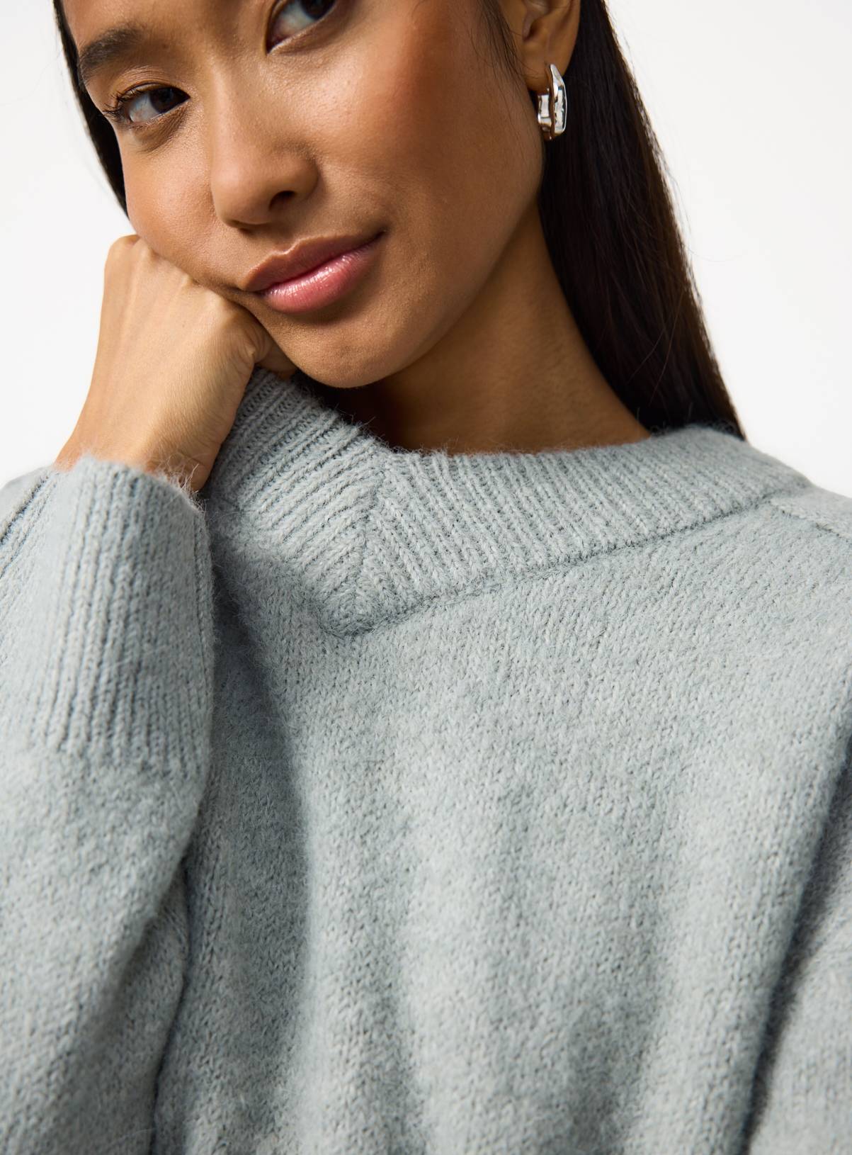 Grey V Neck Saddle Jumper  XS - Image 3