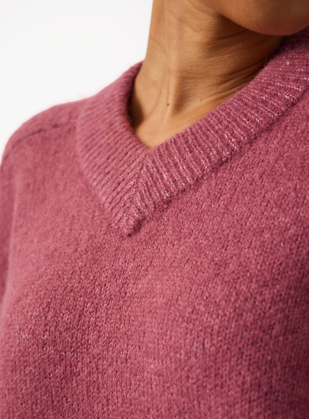 Pink V Neck Saddle Jumper  S - Image 3 thumbnail