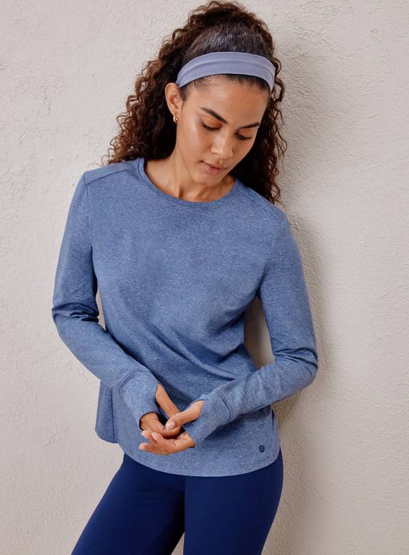 REAKTIV Blue Long Sleeve Soft Touch Marl Top M