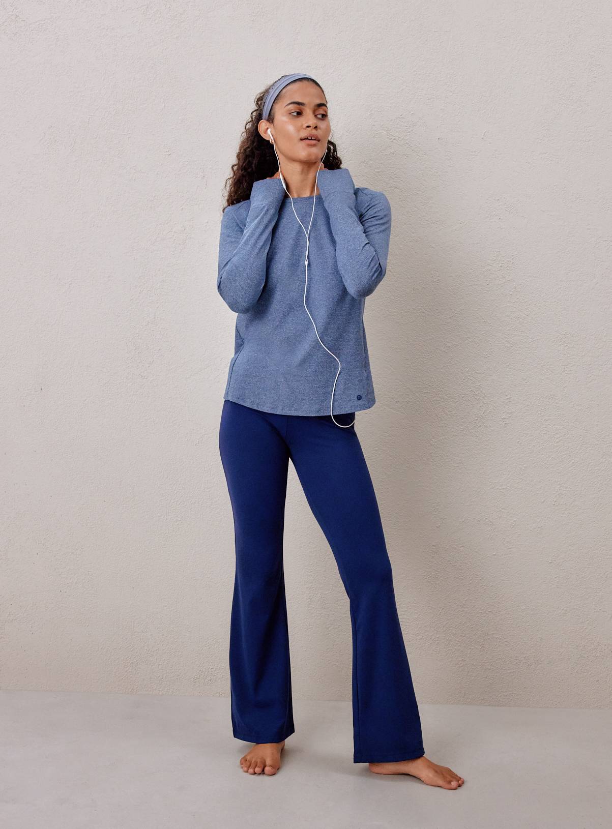 REAKTIV Blue Long Sleeve Soft Touch Marl Top S - Image 2