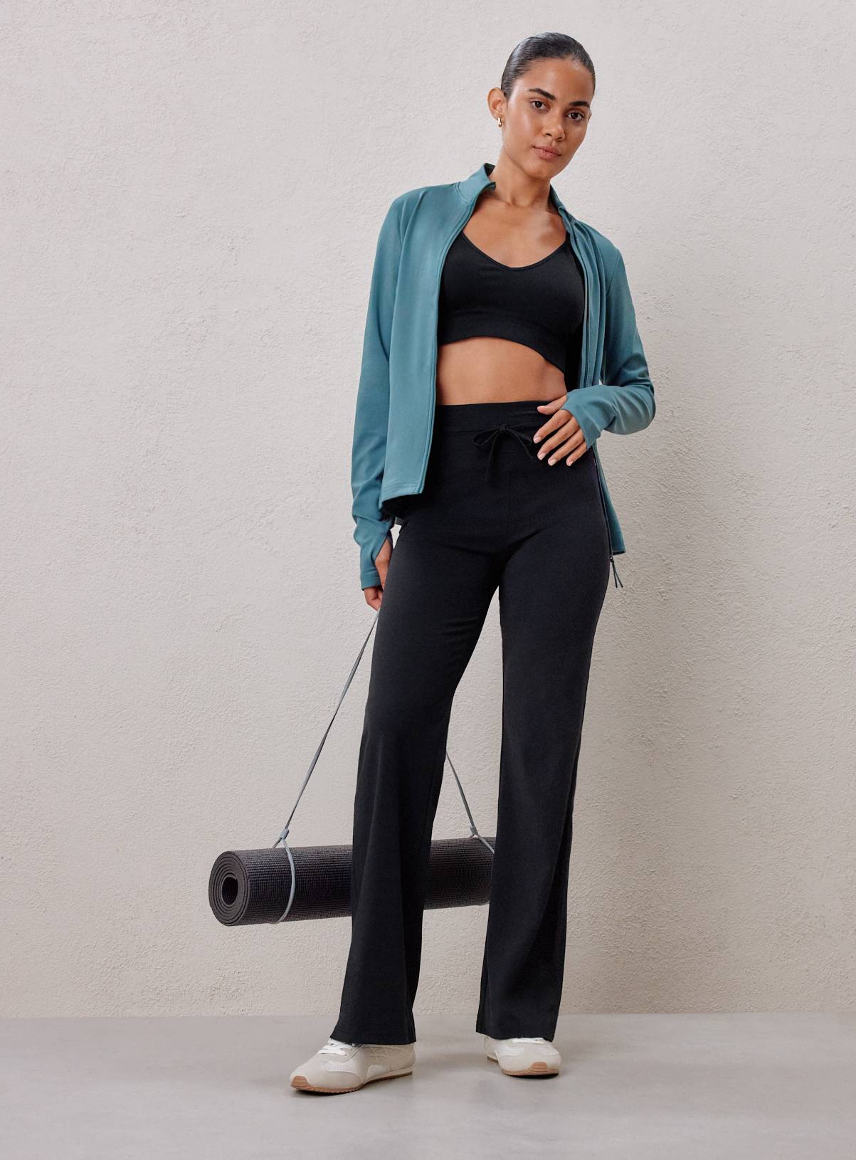 REAKTIV Black Wide Leg Yoga Tie Front Legging XL - Image 2