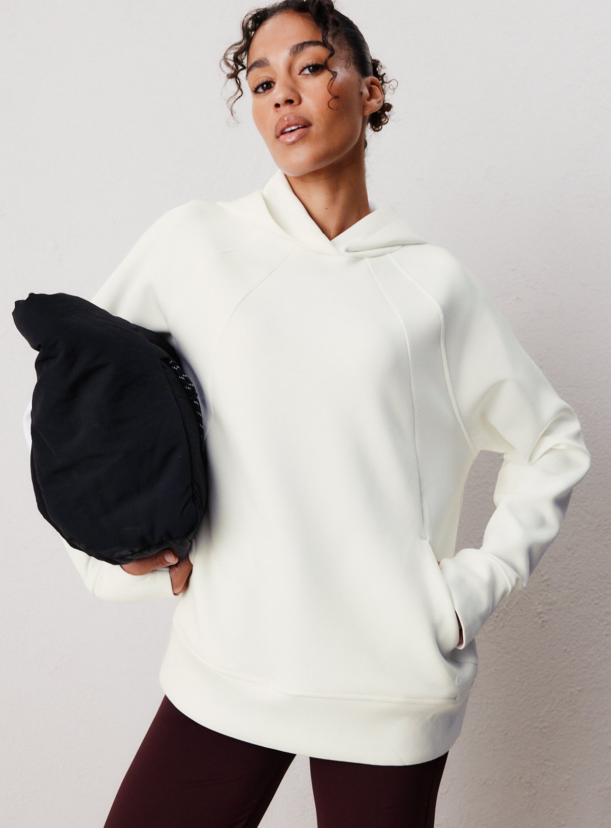 REAKTIV Cream Scuba Longline Hoodie S - Image 1 thumbnail