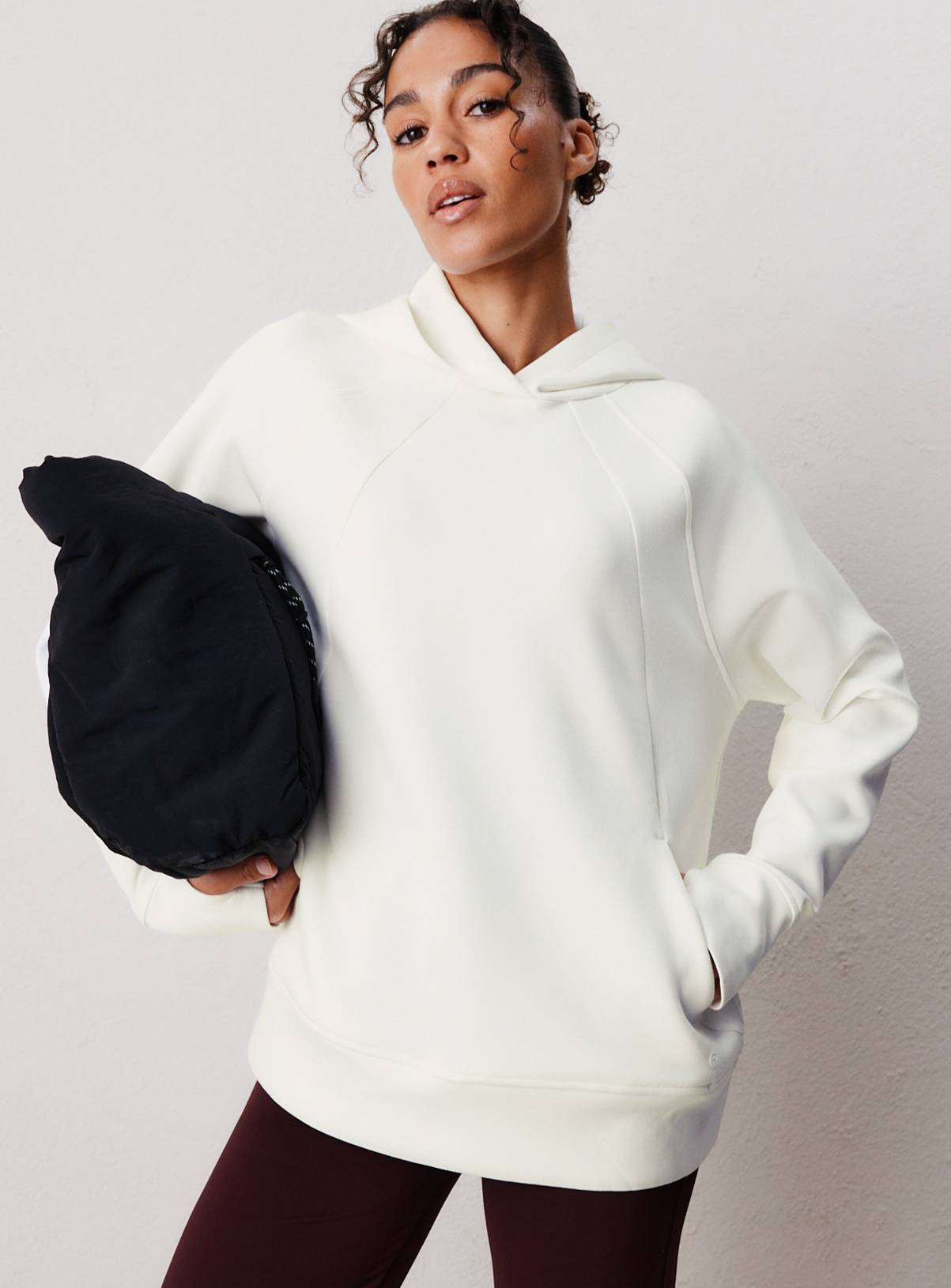 REAKTIV Cream Scuba Longline Hoodie S - Image 1