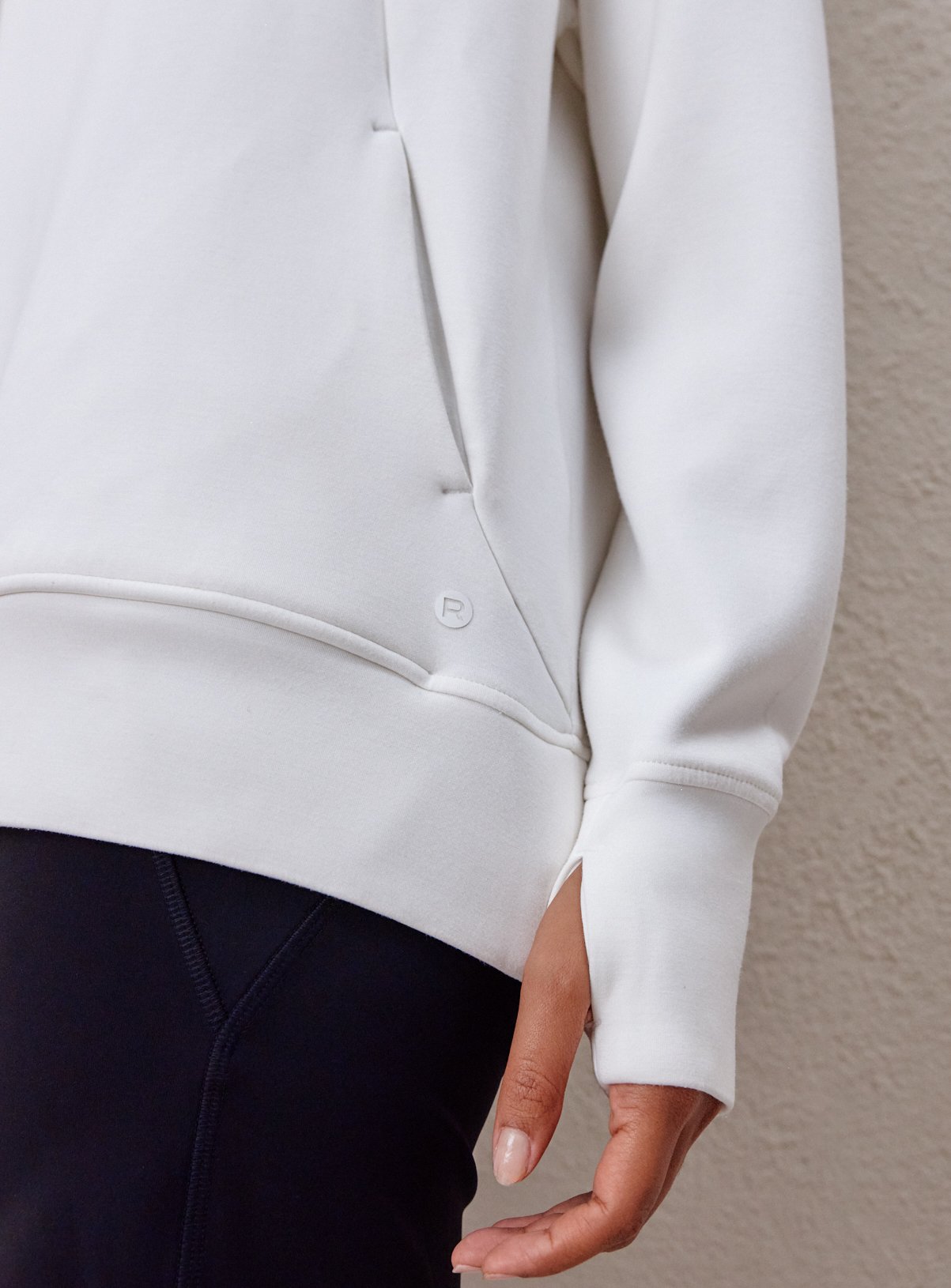 REAKTIV Cream Scuba Longline Hoodie S - Image 3 thumbnail