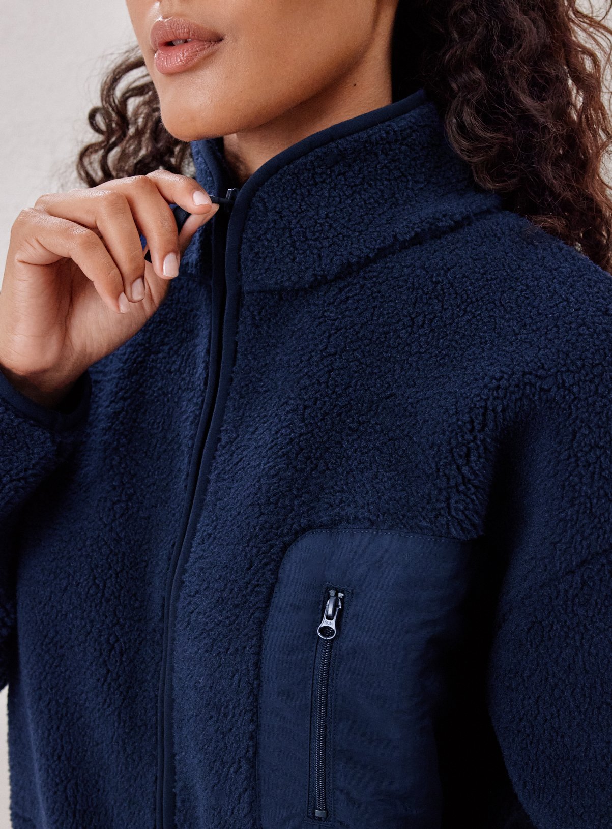 REAKTIV Navy Borg Jacket M - Image 3 thumbnail