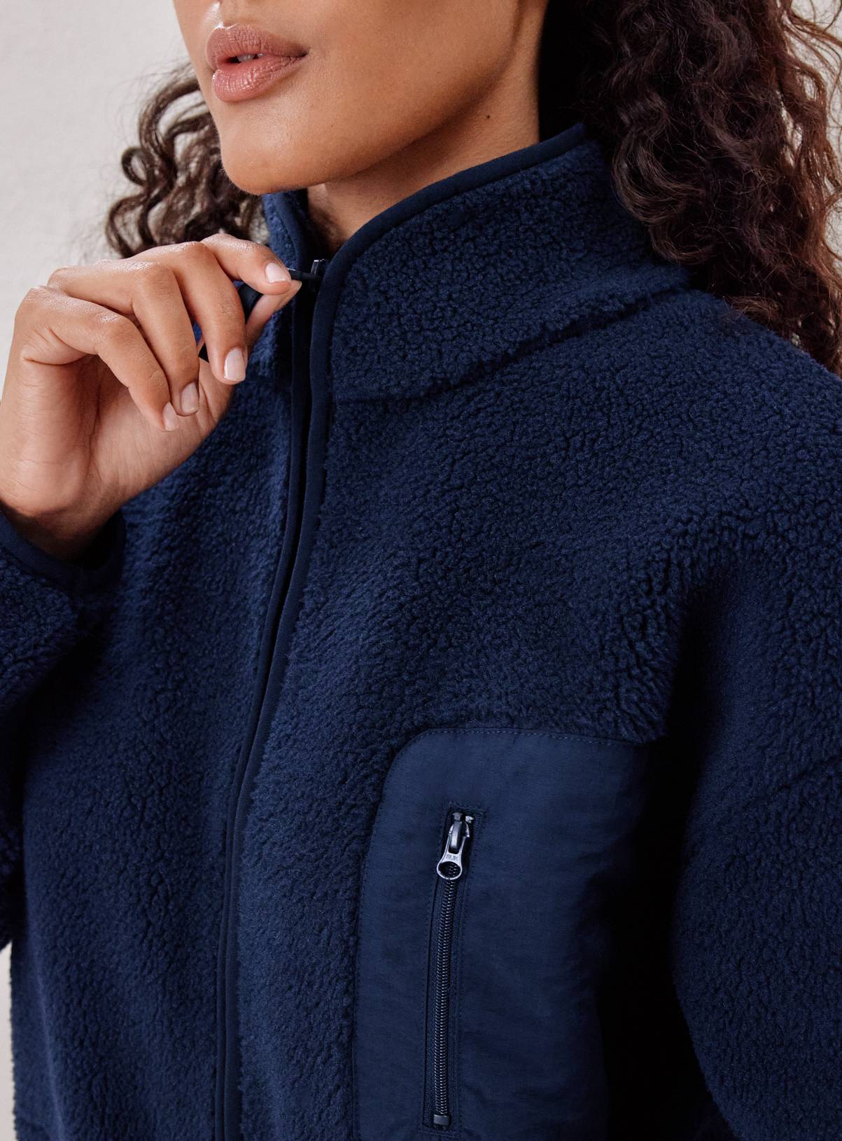 REAKTIV Navy Borg Jacket M - Image 3
