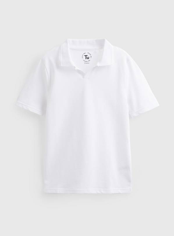 White Trophy Neck Short Sleeve Polo Shirt 10 years