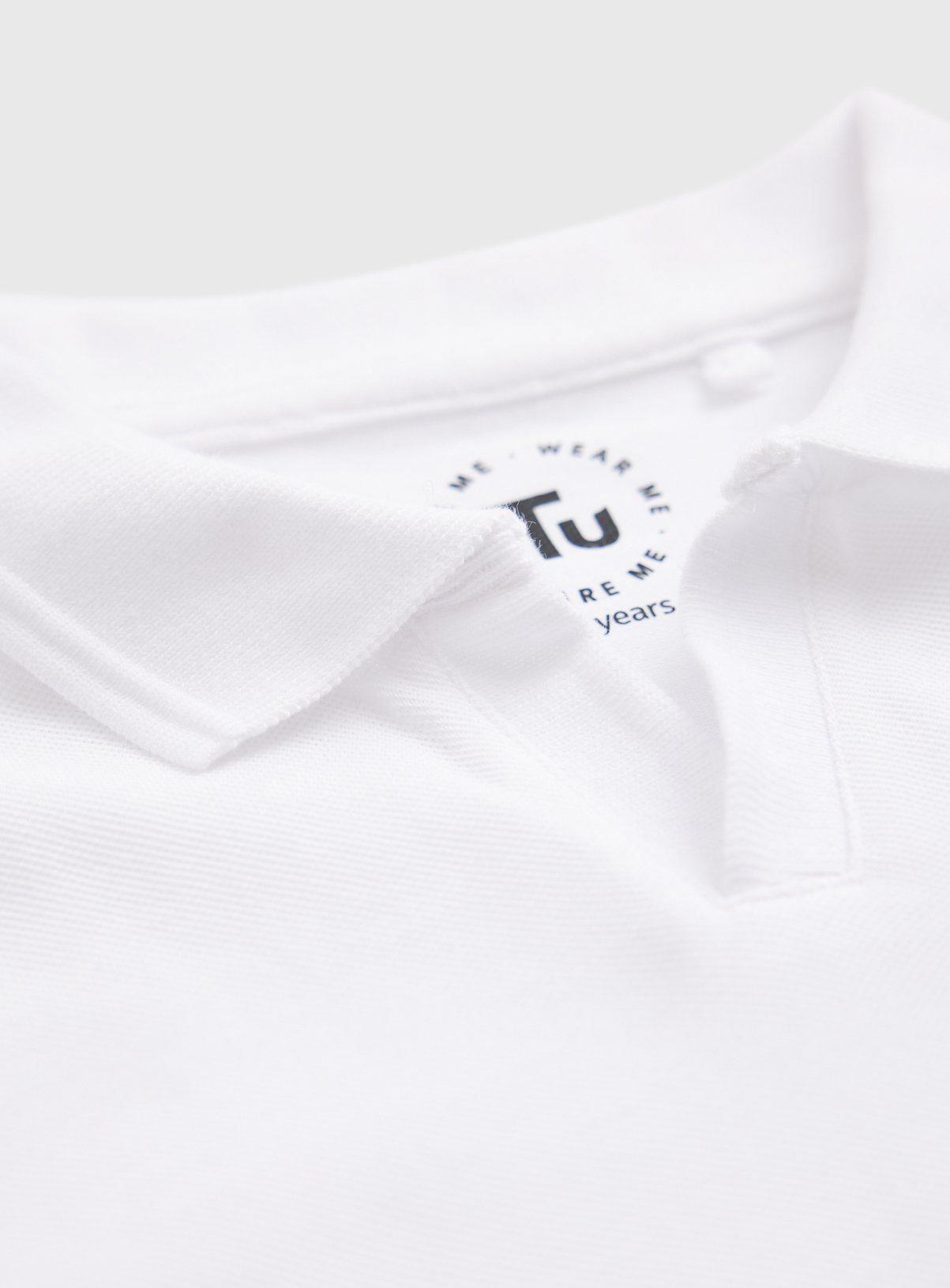 White Cotton Trophy Neck Short Sleeve Polo Shirt 11 years - Image 2 thumbnail