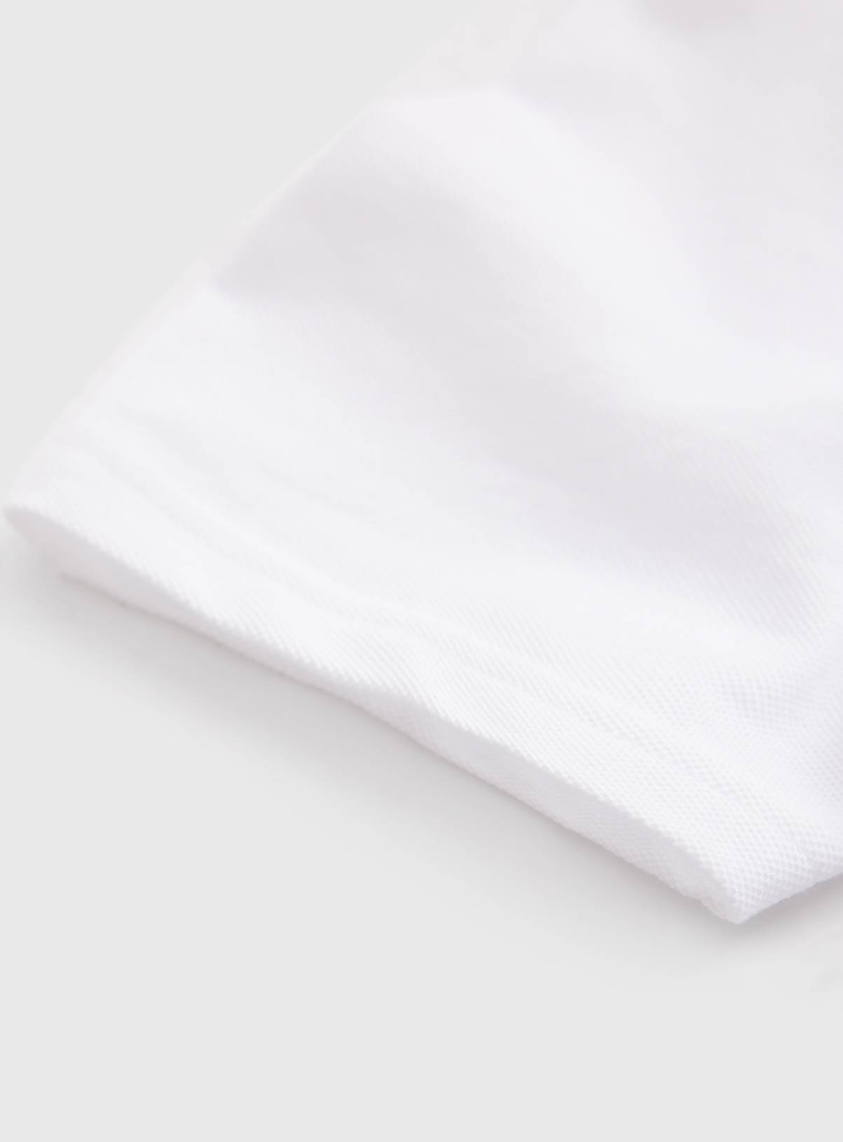 White Cotton Trophy Neck Short Sleeve Polo Shirt 11 years - Image 3