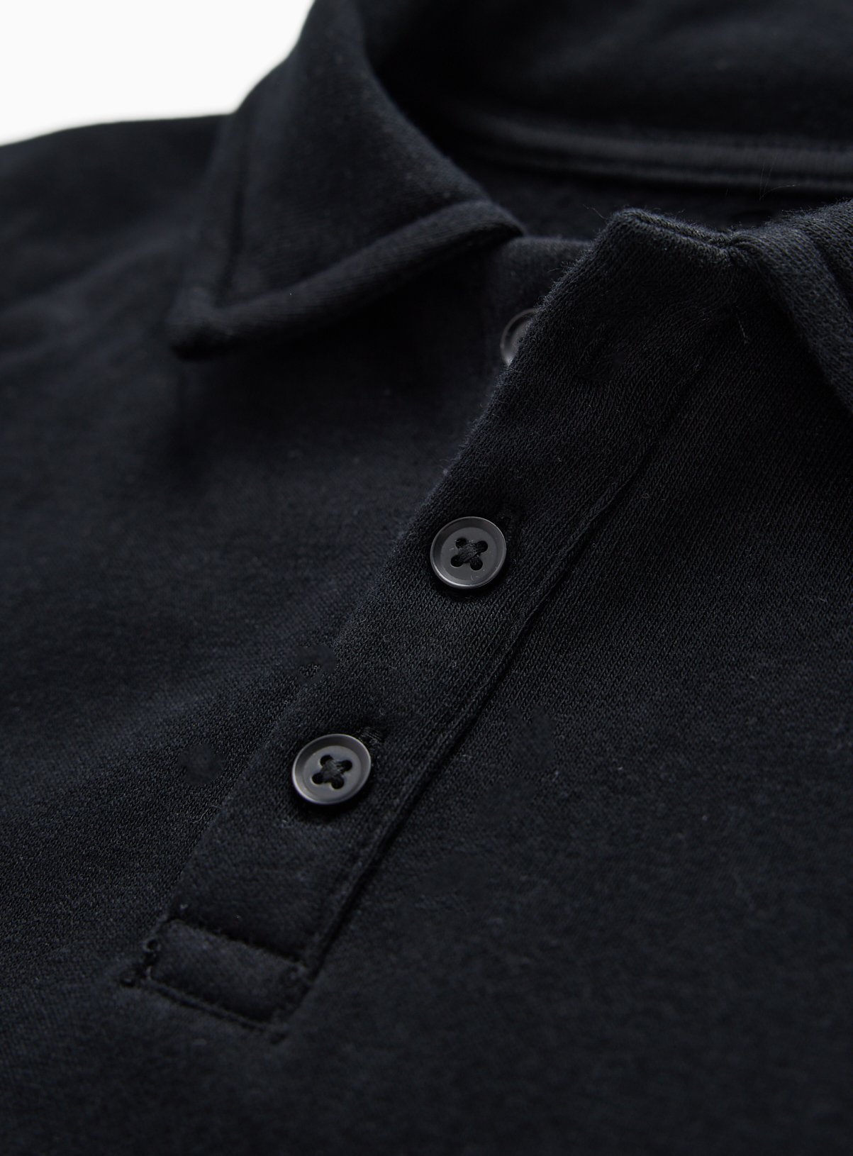 Black Rugby Style Long Sleeve Polo Shirt 9 years - Image 2 thumbnail