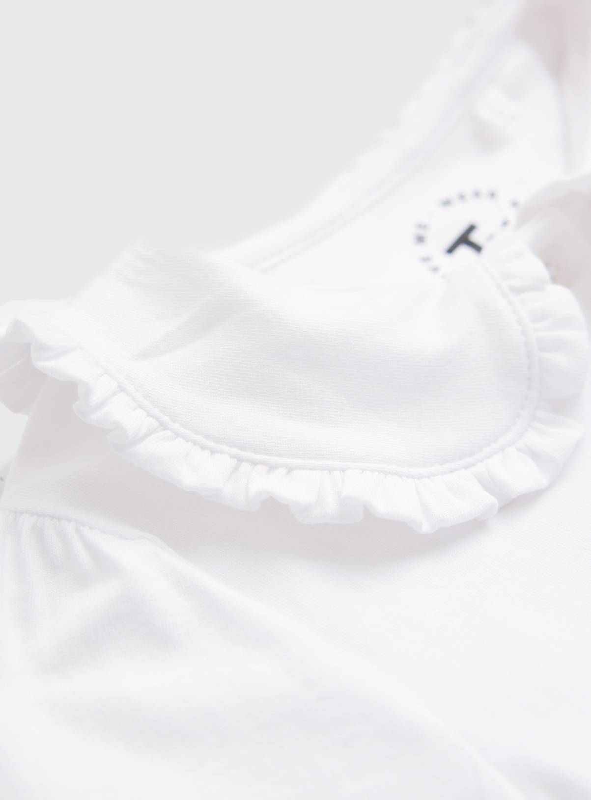 White Cotton Wide Collar Short Sleeve Polo Shirt 8 years - Image 2