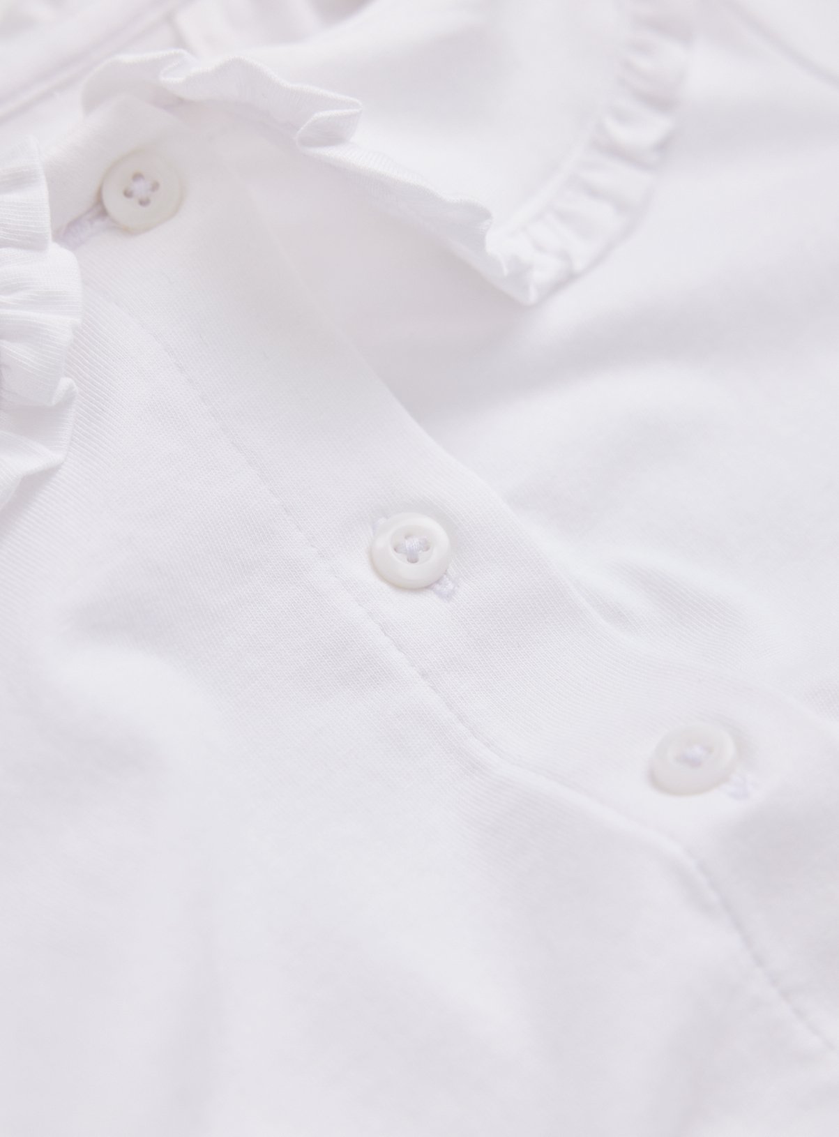 White Cotton Wide Collar Short Sleeve Polo Shirt 8 years - Image 3 thumbnail