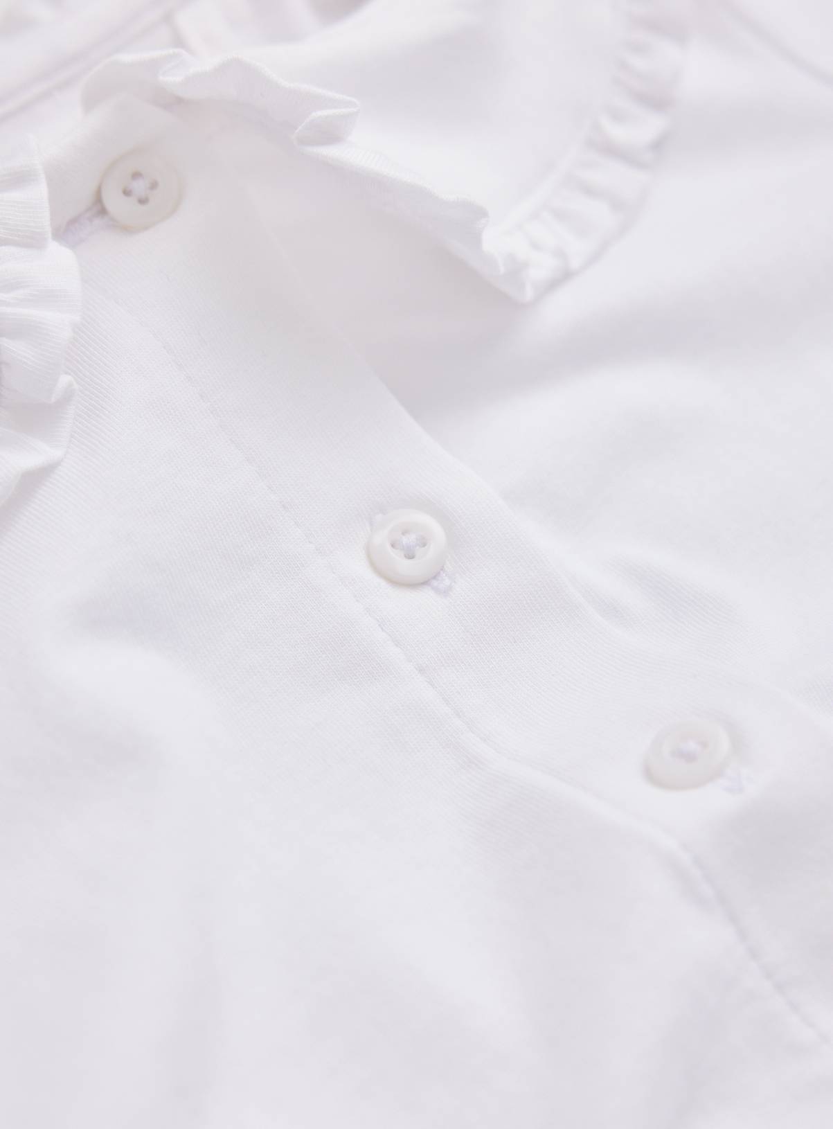 White Cotton Wide Collar Short Sleeve Polo Shirt 8 years - Image 3