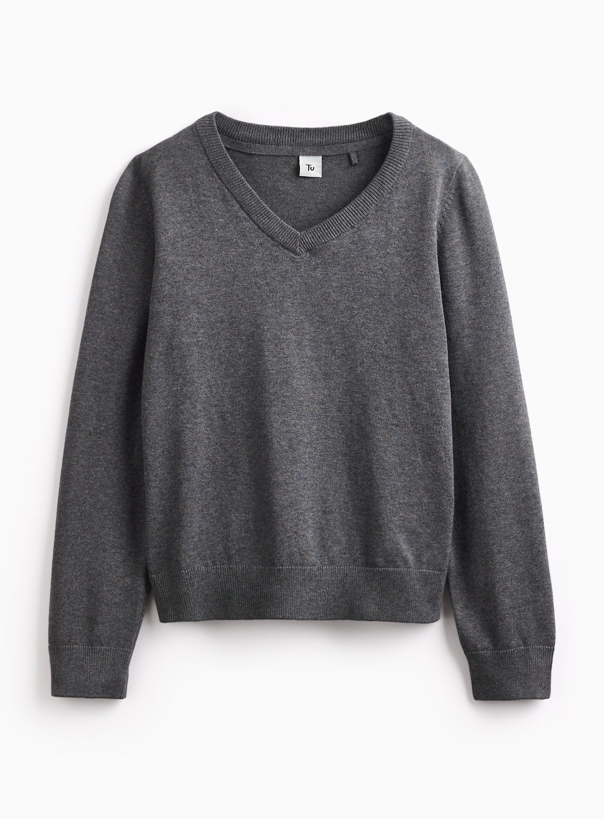 Unisex Grey V Neck Jumper 10 years - Image 1 thumbnail