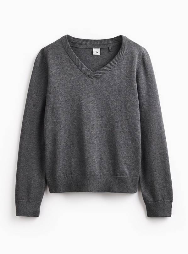 2 Pack Unisex Grey V Neck Jumpers 10 years