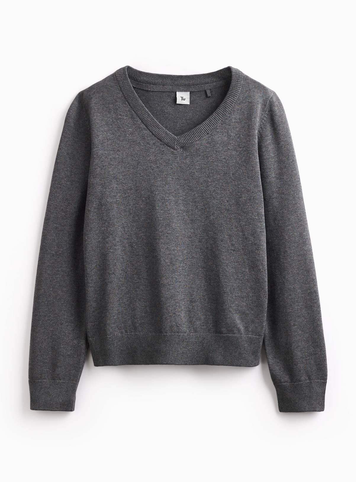 Unisex Grey V Neck Jumper 10 years - Image 1